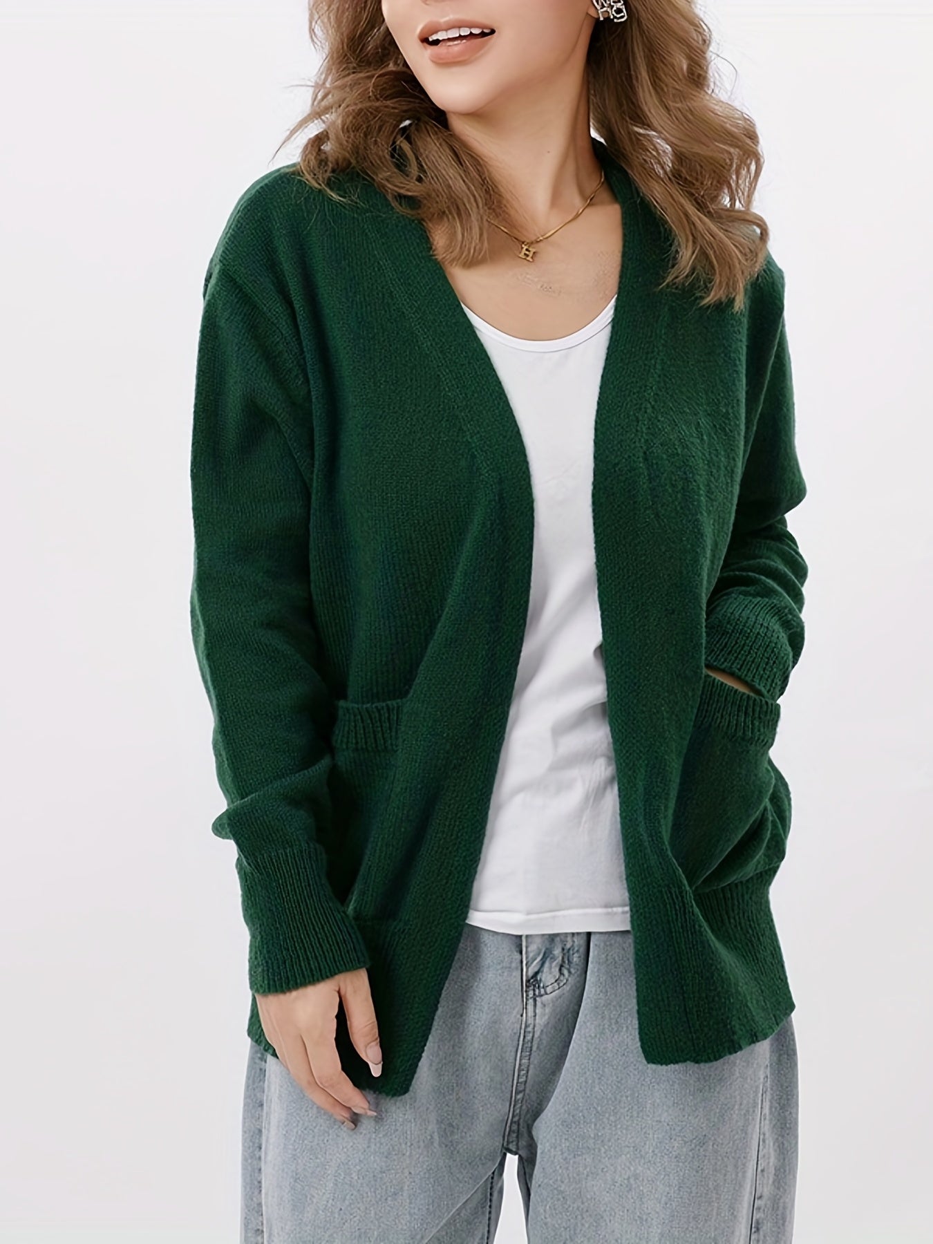 Open Knit Cardigan Loose Casual Sweater for Women