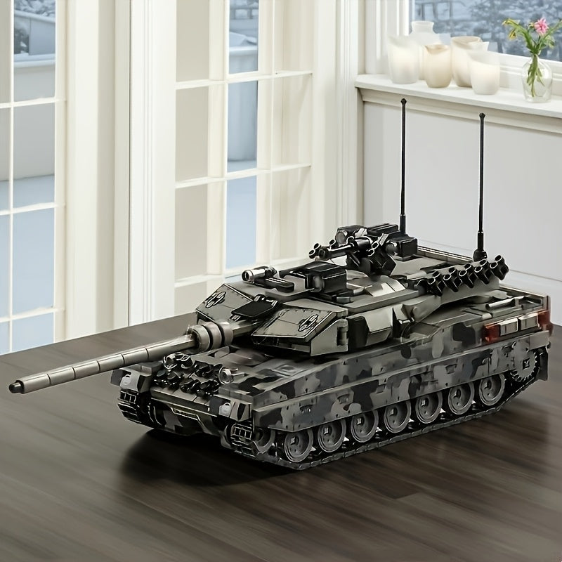 Rotating Track Tank Building Block Set Adult DIY Vehicle Model Collection