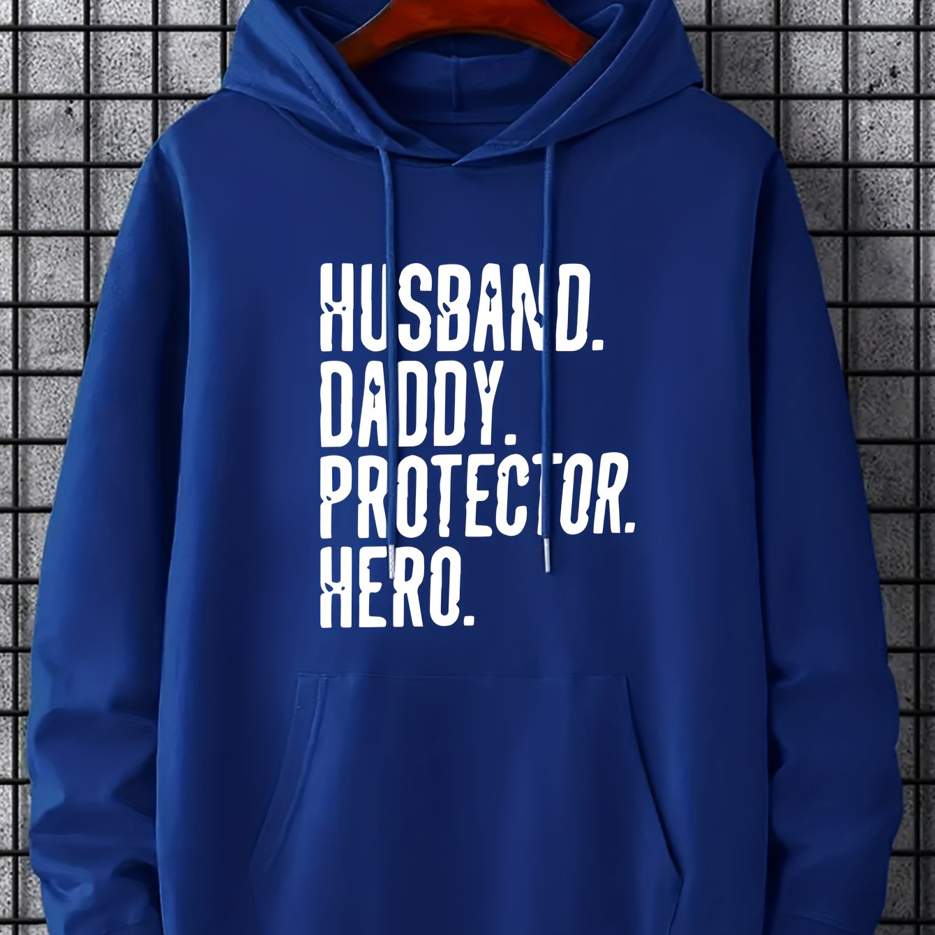 Husband Letter Print Hoodies Men Graphic Sweatshirt Comfy Hooded Pullover