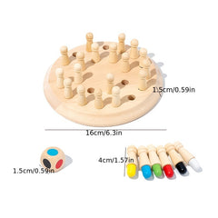 Memory Chess Puzzle Game Children's Toys Wooden Colorful Memory Chess