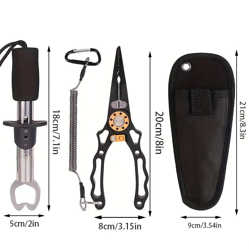 2pcs Fishing Pliers Fish Lip Gripper Upgrade Fly Fishing Tools Set