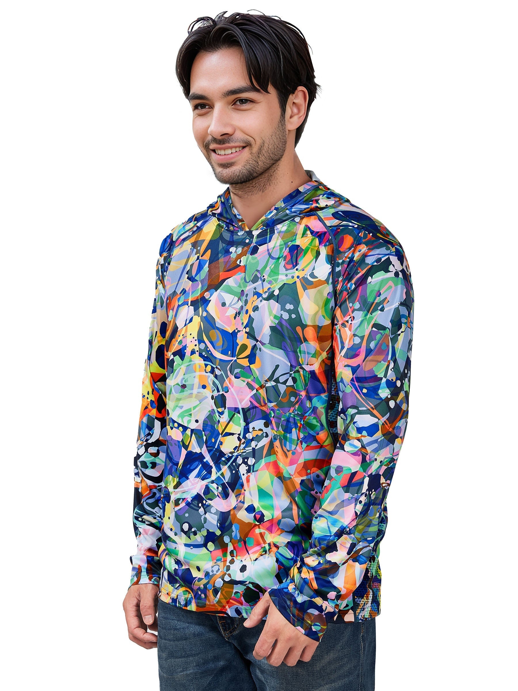 Men's UPF 50 Sun Protection Hoodie Long Sleeve Quick Dry Tops