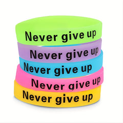 Luminous Silicone Bracelet Waterproof Sport Wrist Band Never Give Up