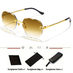 Vintage Frameless Pilot Zinc Alloy Sunglasses