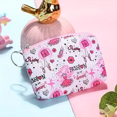 Girl's Cartoon Print Zipper Coin Purse Wallet - Kids Birthday