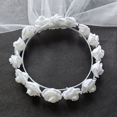 Rose Headdress Bridal Veil Hair Accessory for Banquets & Parties