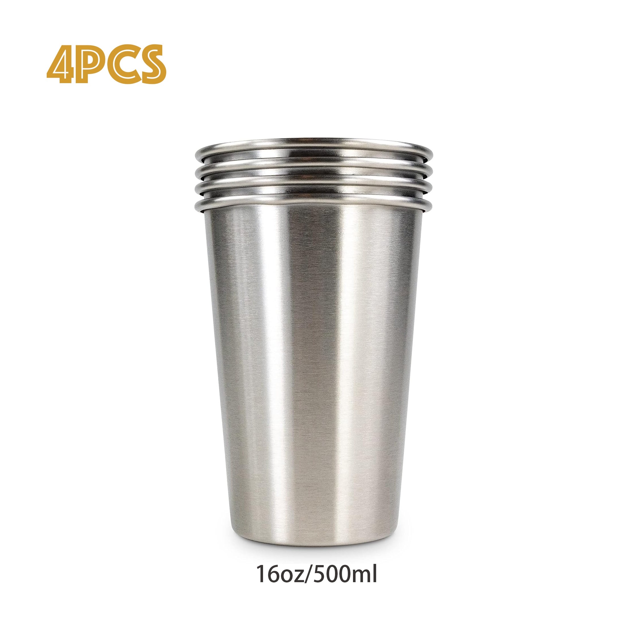 Stainless Steel Pint Cups 16oz Set of 8