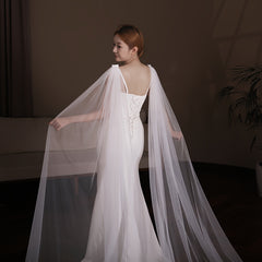 Elegant Wedding Shawl with Train for Church Ceremonies