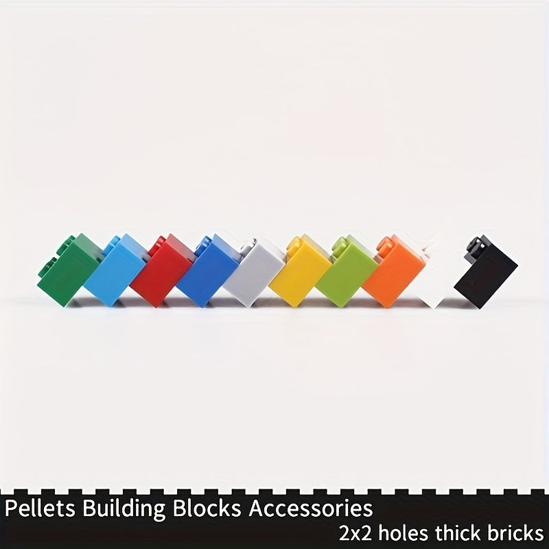 84pcs Multicolour Blocks 2x2 Holes Small Particles DIY Assembly Puzzle Toys