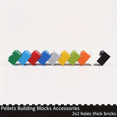 84pcs Multicolour Blocks 2x2 Holes Small Particles DIY Assembly Puzzle Toys