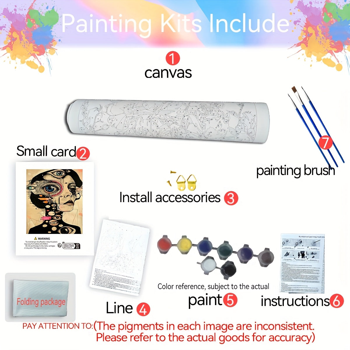 DIY Painting by Numbers Kit Eyed Girl for Beginners