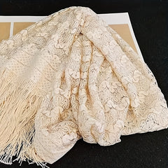 Embroidered Tassel Shawl Wrap Sunscreen Cape