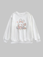 Toddler Girls Easter Rabbit Print Pullover Sweatshirt Kids Spring Clothes