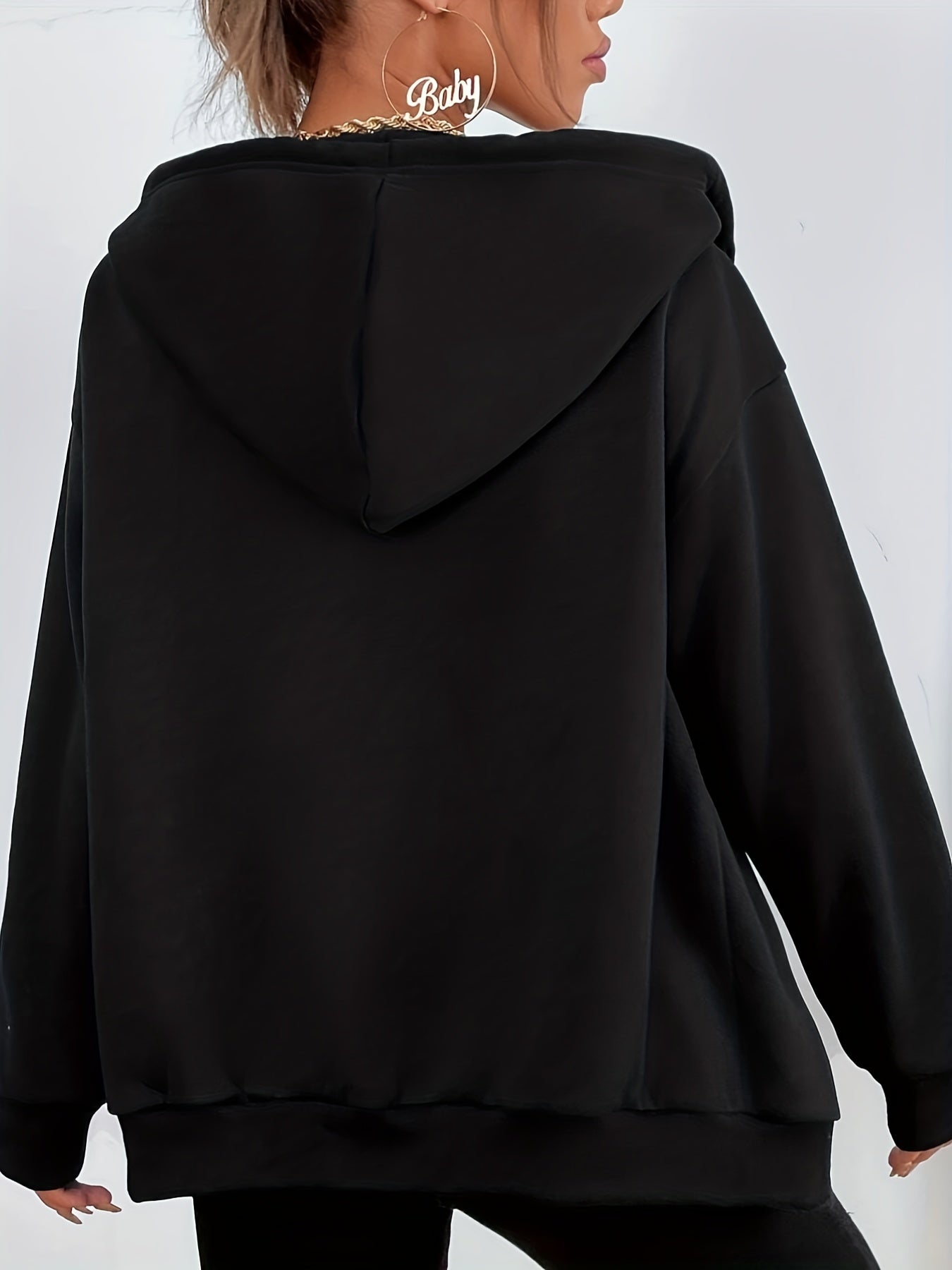 Women's Retro Hooded Zipper Sweatshirt with Pockets