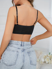 Lace Cami Crop Top Chain Hollow Push Up Women's Lingerie