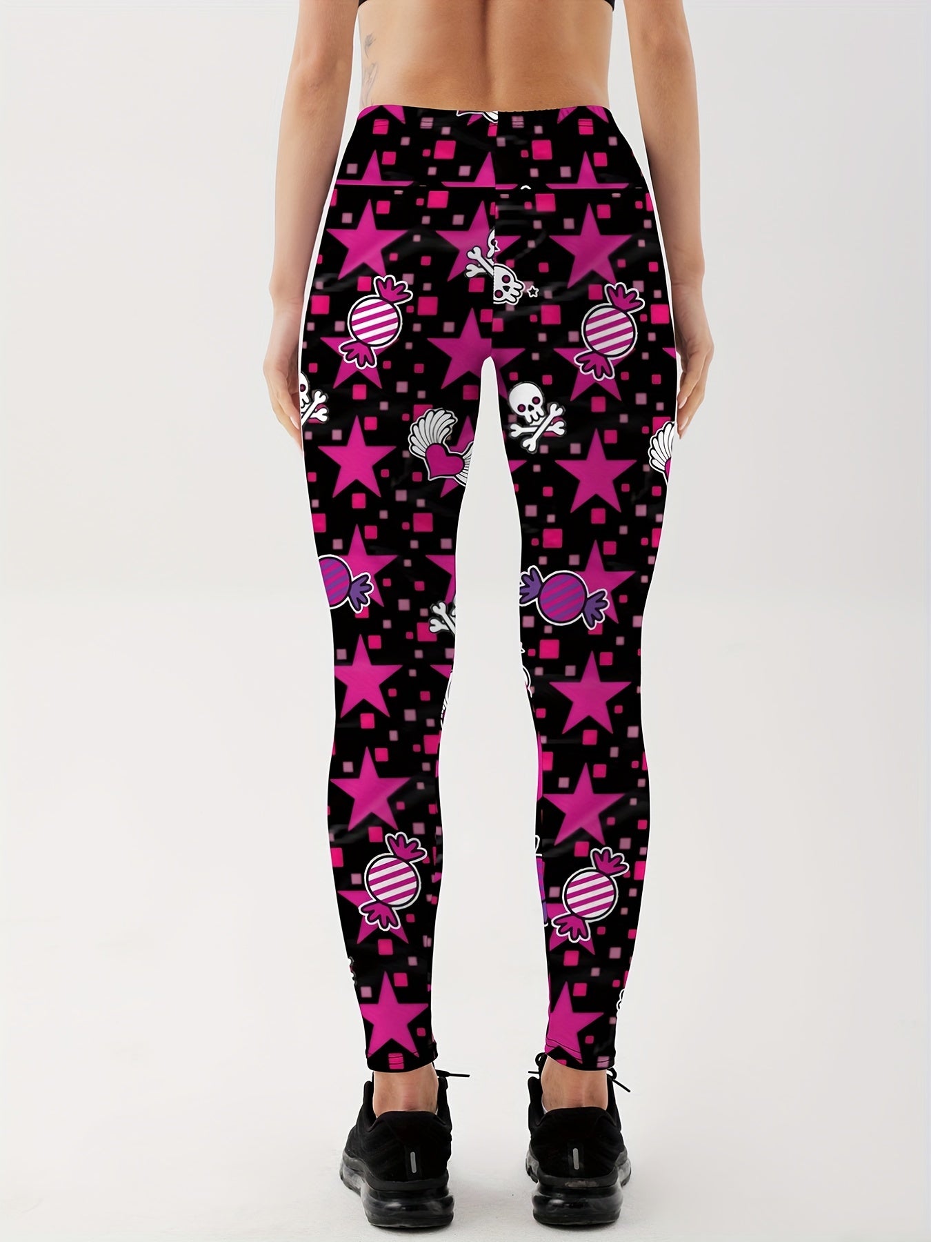 Skull Graphic Yoga Leggings for Women