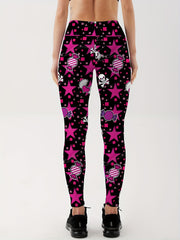 Skull Graphic Yoga Leggings for Women