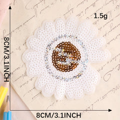 3pcs Embroidered Sequin Flower Iron On Patches DIY Stickers