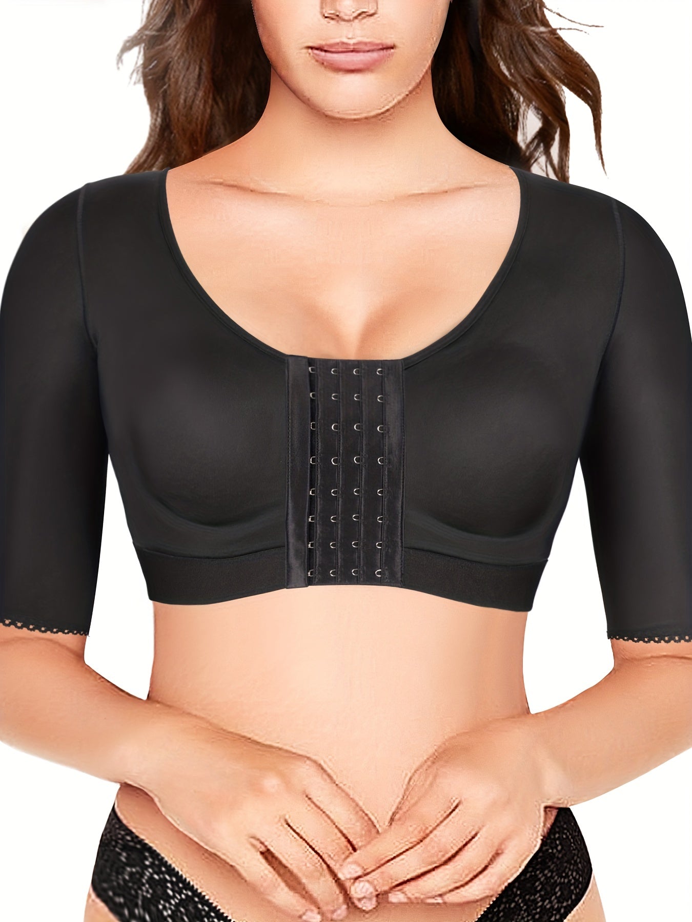 SCARBORO Front Buckles Shaper Tops Compression Arm Shapewear