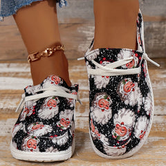 Women's Christmas Cartoon Print Low Top Sneakers