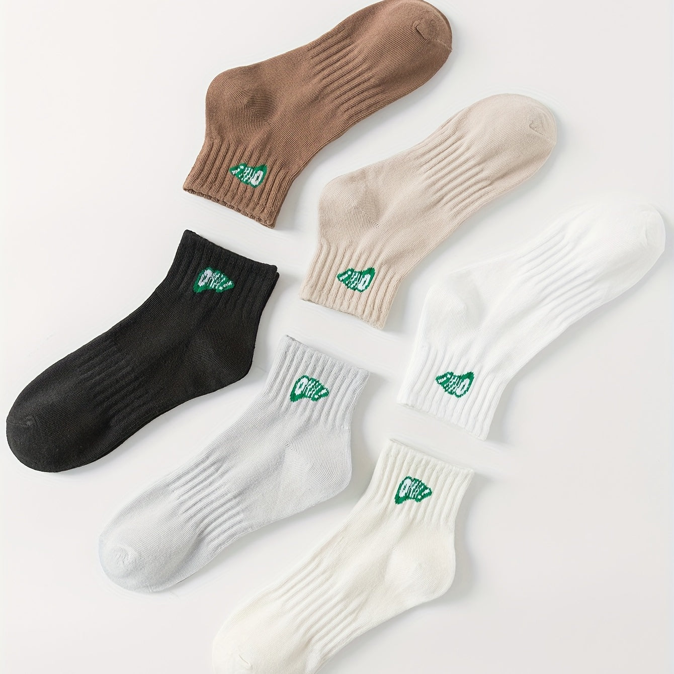 6 Pairs Letter Print Socks Women's Stockings & Hosiery