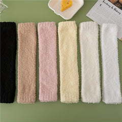 6 Pairs Fuzzy Leg Warmers Warm & Comfy Plush Socks Women's Stockings