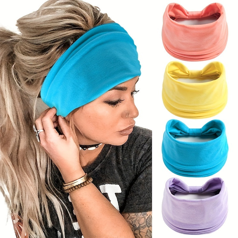 Candy Knot Sports Headband Stretchy Non Slip Yoga Hair Band Pink Purple Yellow