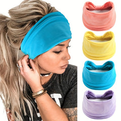 Candy Knot Sports Headband Stretchy Non Slip Yoga Hair Band Pink Purple Yellow