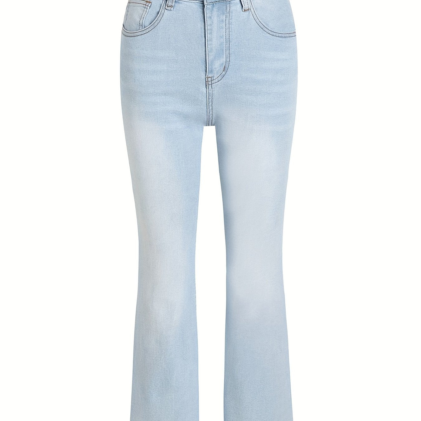 Heart Print Skinny Flared Jeans With Pockets