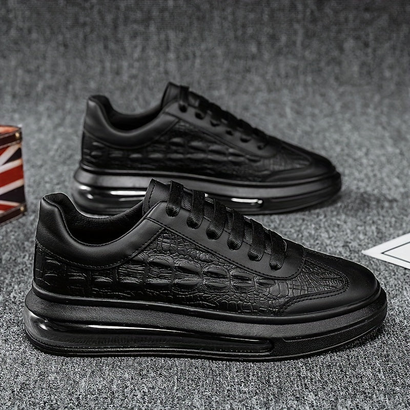 Men's Crocodile Pattern Skate Shoes Breathable Sneakers