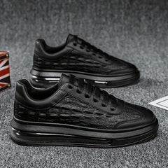 Men's Crocodile Pattern Skate Shoes Breathable Sneakers
