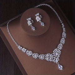 Baroque Crystal Bridal Jewelry Set: Headband, Crown, Necklace, Earrings