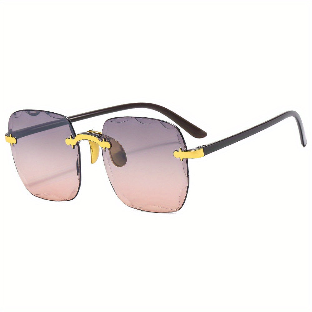 Square Rimless Sunglasses UV400 Gradient Glasses