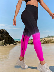 Two Tone High Waist Butt Lifting Yoga Leggings Seamless Workout Tight Pants