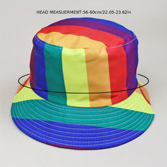 Rainbow Striped Bucket Hat LGBT Pride Sunscreen Fisherman Cap