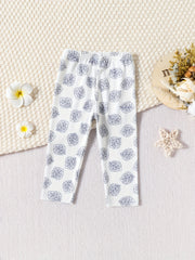 2pcs Geo Leaf Print Toddler Leggings Slim Fit Outwear