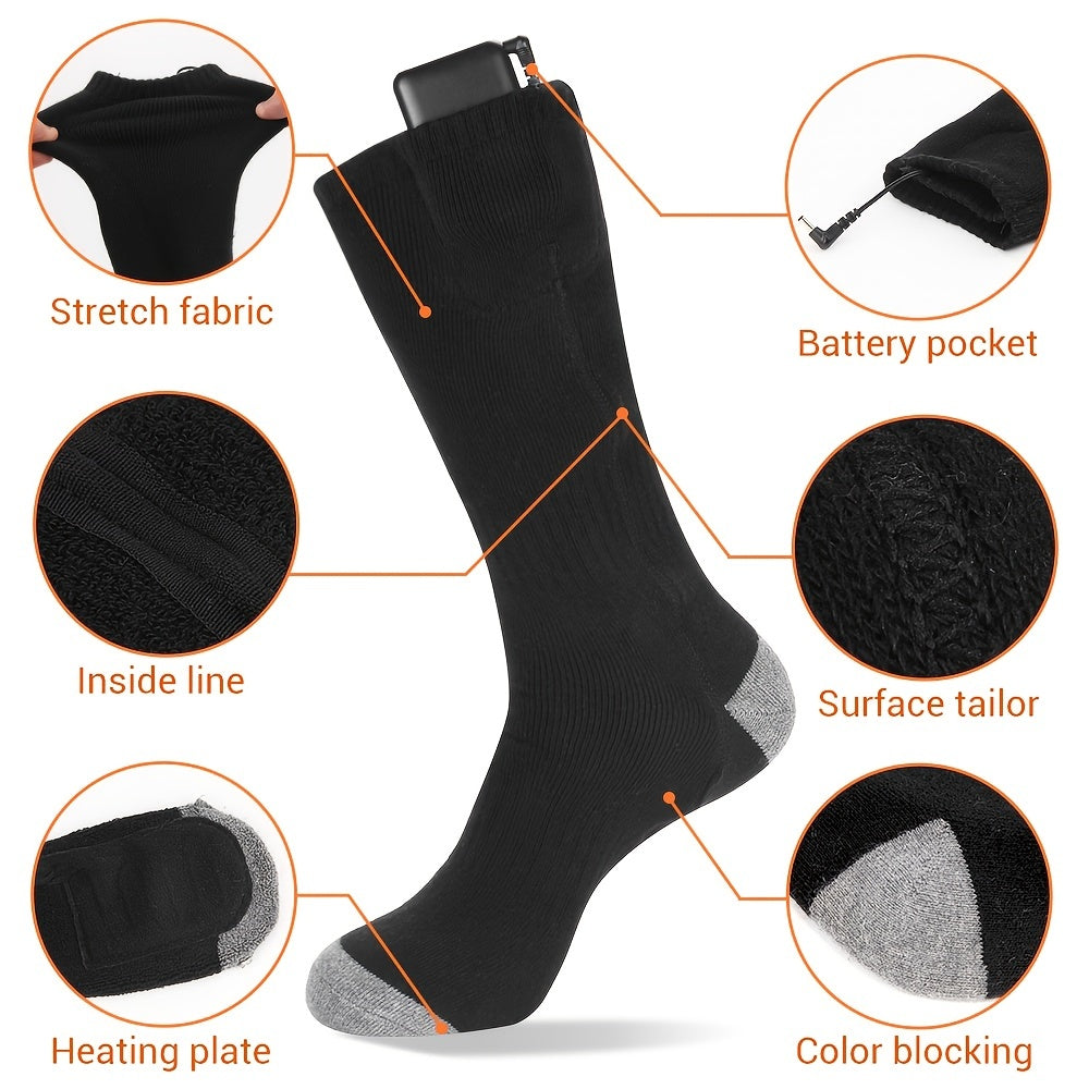 USB Rechargeable Heating Socks Infrared Heated Boots for Outdoor Winter