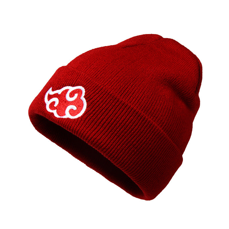 Men's Cloud Embroidered Knitted Beanie Anime Hat