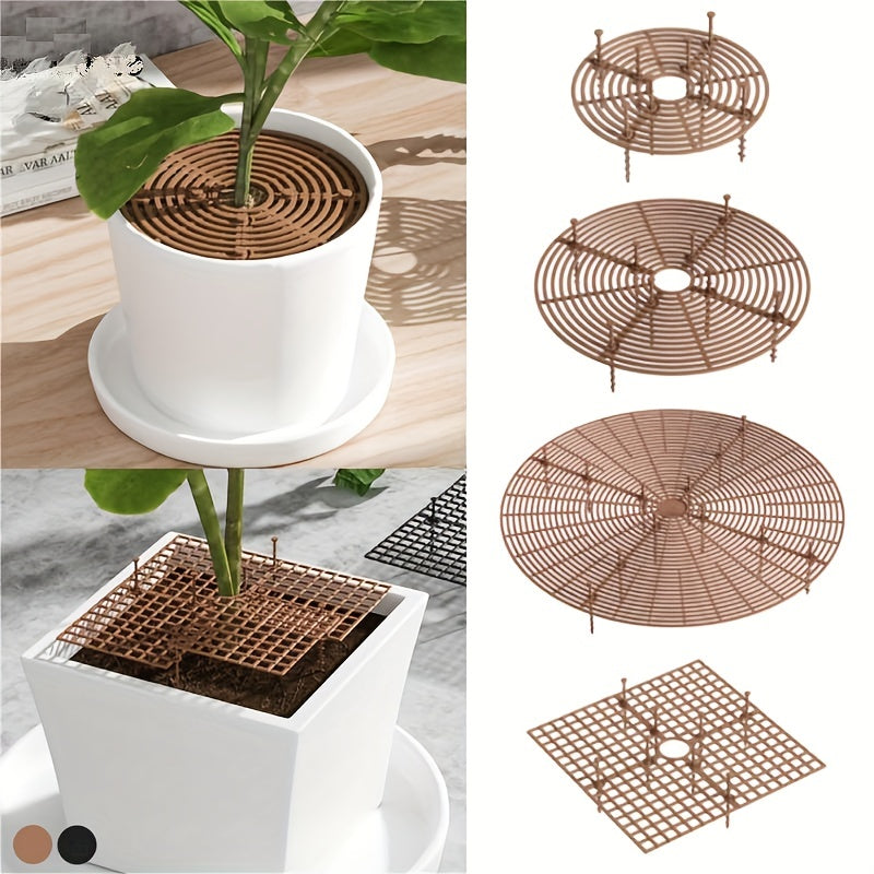 Plant Pot Soil Guard with Nails Grid Cover - Keep Your Garden Safe