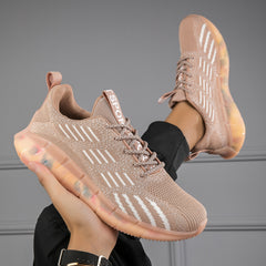 Women's Lace Up Mesh Sneakers Lightweight Athletic Running Shoes