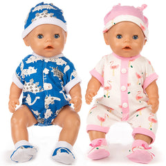 Youngsters Dinosaur Flamingo Doll Clothes Doll Onesie Set