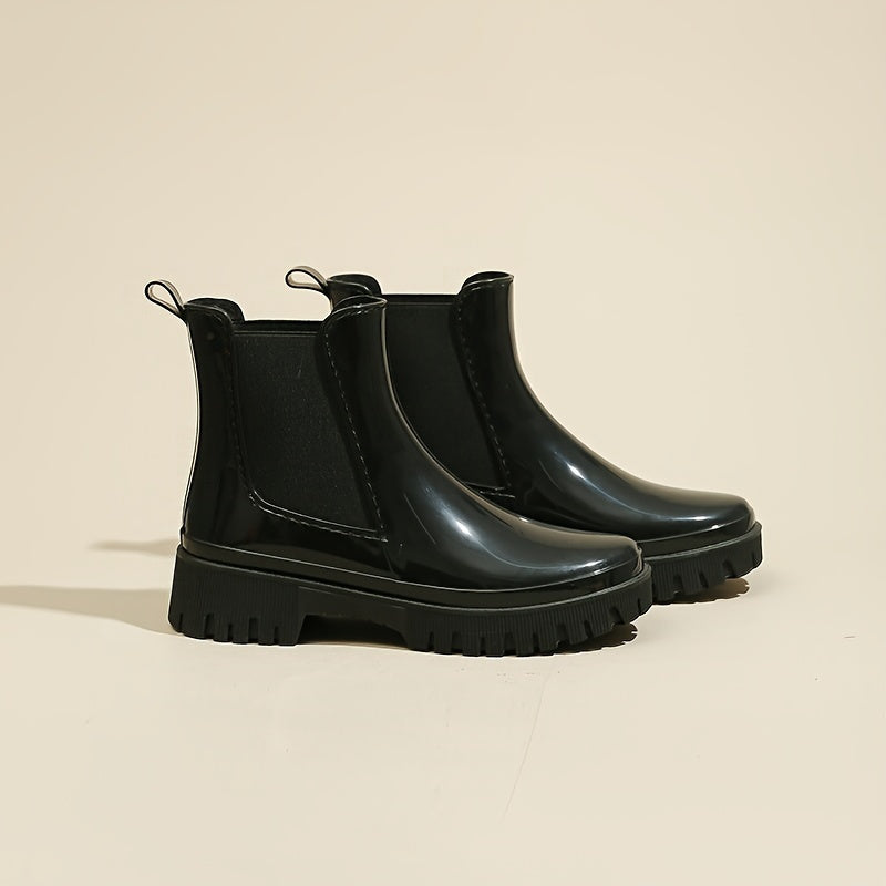Women's Waterproof Non slip Rain Boots Stylish Comfortable Rubber Medium Top