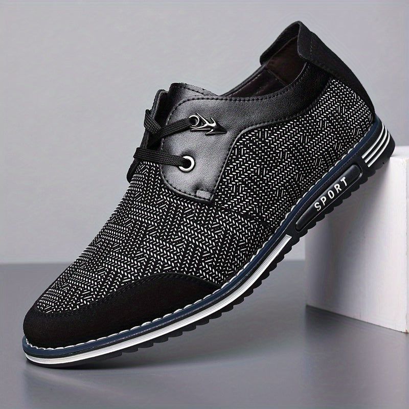 Men's Geometric Pattern Derby Shoes Lace up Front Dress Shoes For Men