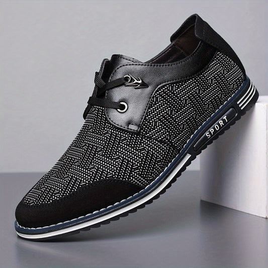 Men's Geometric Pattern Derby Shoes Lace up Front Dress Shoes For Men