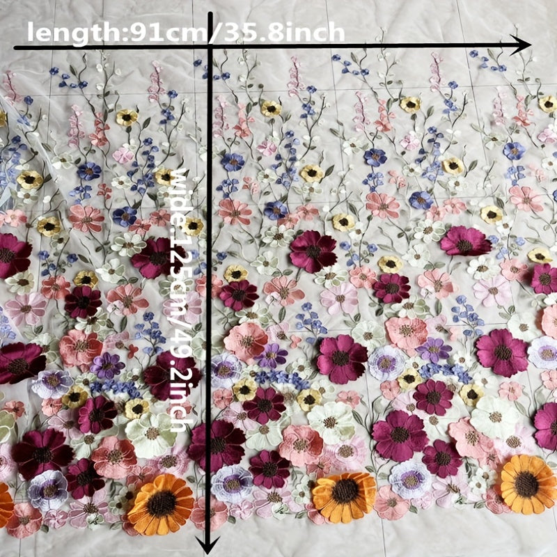 3D Flower Embroidery Lace DIY For Bridal Wedding Dress