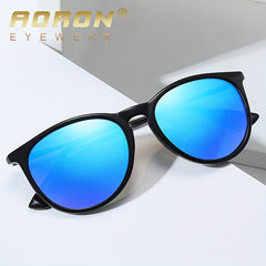 AORON Round Frame Polarized Sunglasses with Colorful Film
