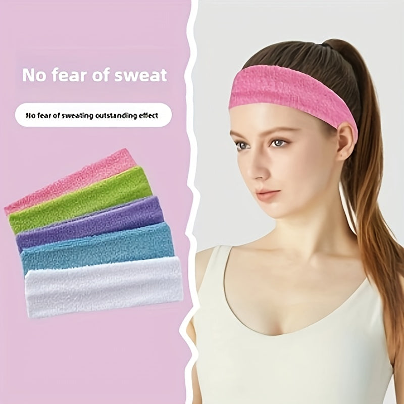 Pink Yoga Headband Anti Sweat Moisture Wicking Sports Headband
