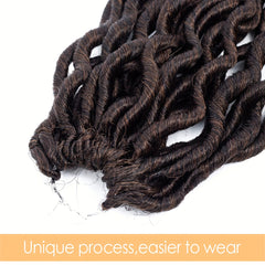 6pk 18in Ombre Long Curly Faux Locs Crochet Hair Deep Wave Braiding Hair