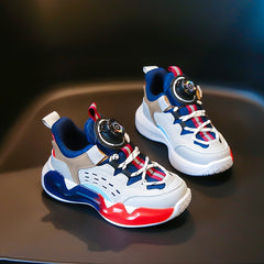 Boys' Basketball Shoes with Rotating Buckle Non Slip Sneakers
