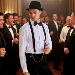 1920s Men's Dance Party Costume Set - Shirt, Pants, Bow Tie